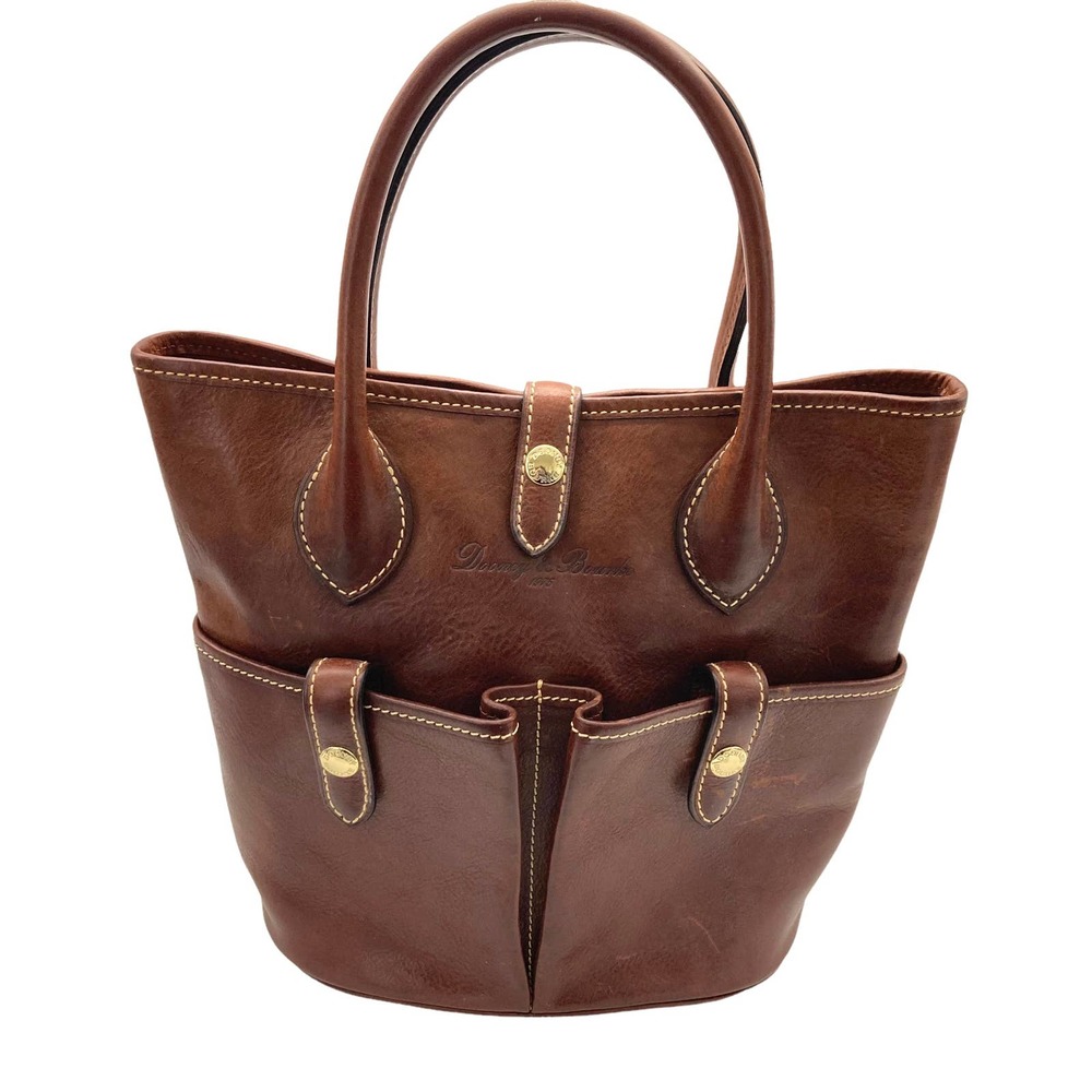 Dooney & Bourke Cognac “Lucy” Florentine Vacchetta leather shoulder bag